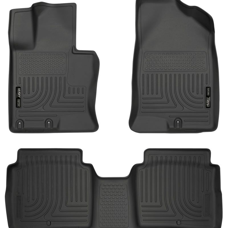 Husky Liners 11-14 Kia Optima Weatherbeater Black Front & 2nd Seat Floor Liners-Floor Mats - Rubber-Husky Liners-HSL99691-SMINKpower Performance Parts