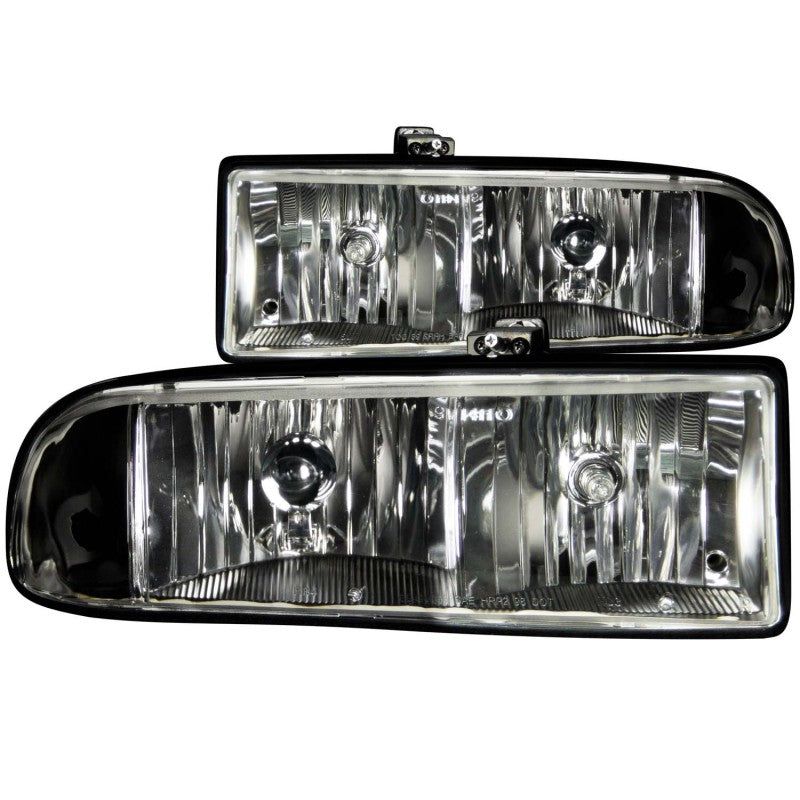 ANZO 1998-2005 Chevrolet S-10 Crystal Headlights Black-Headlights-ANZO-ANZ111156-SMINKpower Performance Parts