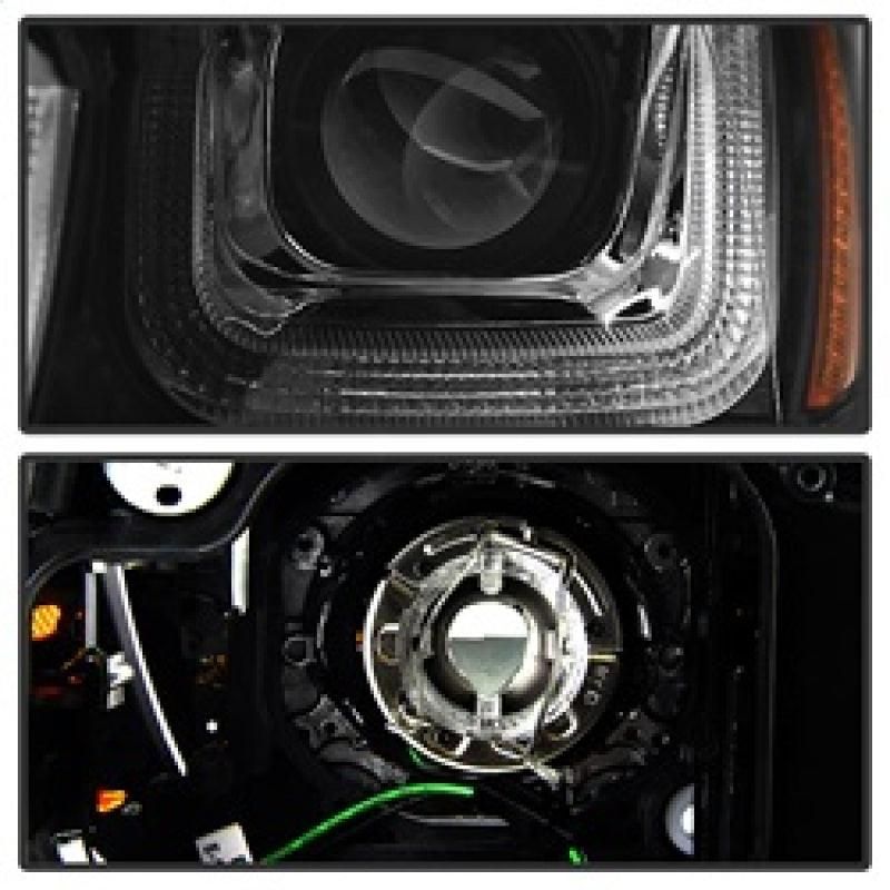Spyder Volkswagen Golf VII 14-16 Projector Headlights DRL LED Red Stripe Blk PRO-YD-VG15-RED-DRL-BK - SMINKpower Performance Parts SPY5080592 SPYDER