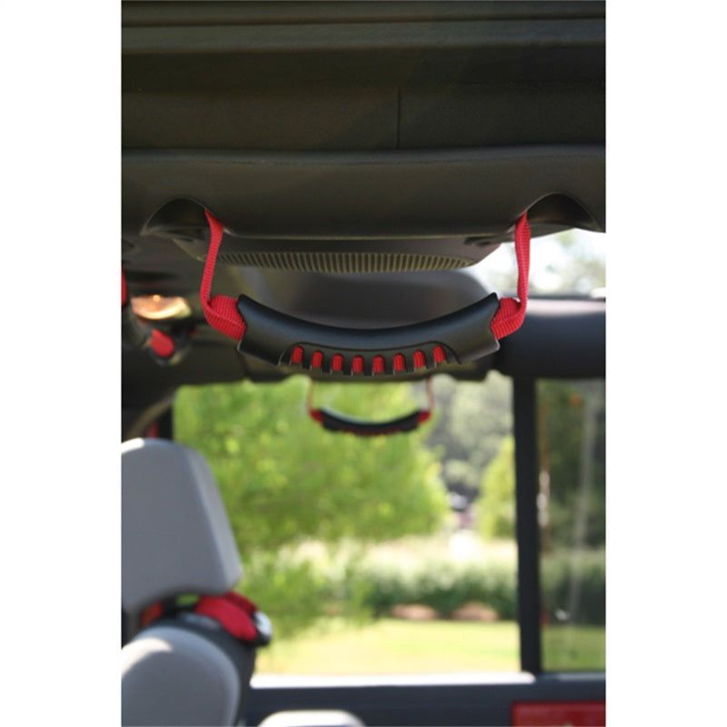 Rugged Ridge Rear Side Grab Handles Red 07-18 Jeep Wrangler Unlimited JK - SMINKpower Performance Parts RUG13305.15 Rugged Ridge
