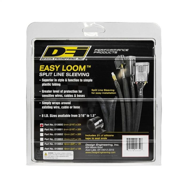 DEI Split Wire Sleeve Easy Loom 5mm-3/16in x 20 Black - SMINKpower Performance Parts DEI10650 DEI