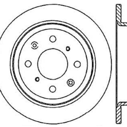 StopTech 90-96 Acura Integra / 97-01 Integra (Exc. Type R) Slotted & Drilled Right Rear Rotor-Brake Rotors - Slot & Drilled-Stoptech-STO127.40017R-SMINKpower Performance Parts