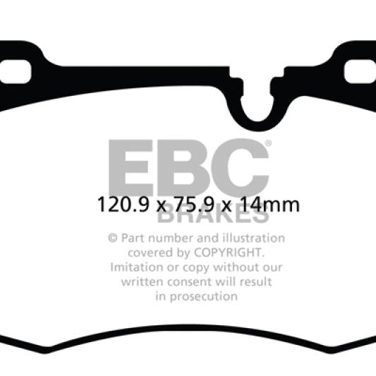 EBC 09-14 Mini Hardtop 1.6 Turbo J.C Works Yellowstuff Front Brake Pads-Brake Pads - Performance-EBC-EBCDP41854R-SMINKpower Performance Parts