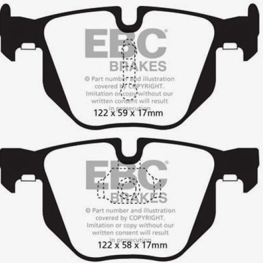 EBC 10-14 BMW X5 3.0 Turbo (35) Yellowstuff Rear Brake Pads-Brake Pads - Performance-EBC-EBCDP42009R-SMINKpower Performance Parts