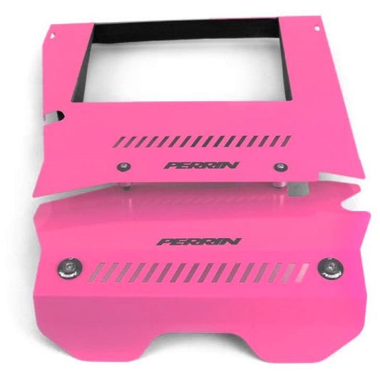 Perrin 2015+ Subaru WRX Engine Cover Kit (Intercooler Shroud + Pulley Cover) - Hyper Pink - SMINKpower Performance Parts PERPSP-ENG-165HP Perrin Performance