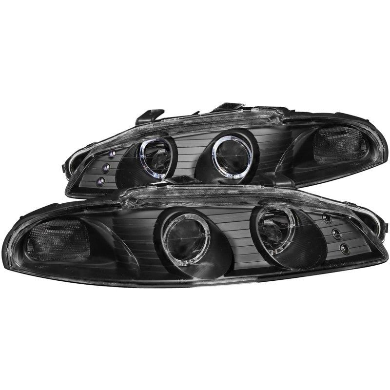 ANZO 1997-1999 Mitsubishi Eclipse Projector Headlights w/ Halo Black G2-Headlights-ANZO-ANZ121365-SMINKpower Performance Parts