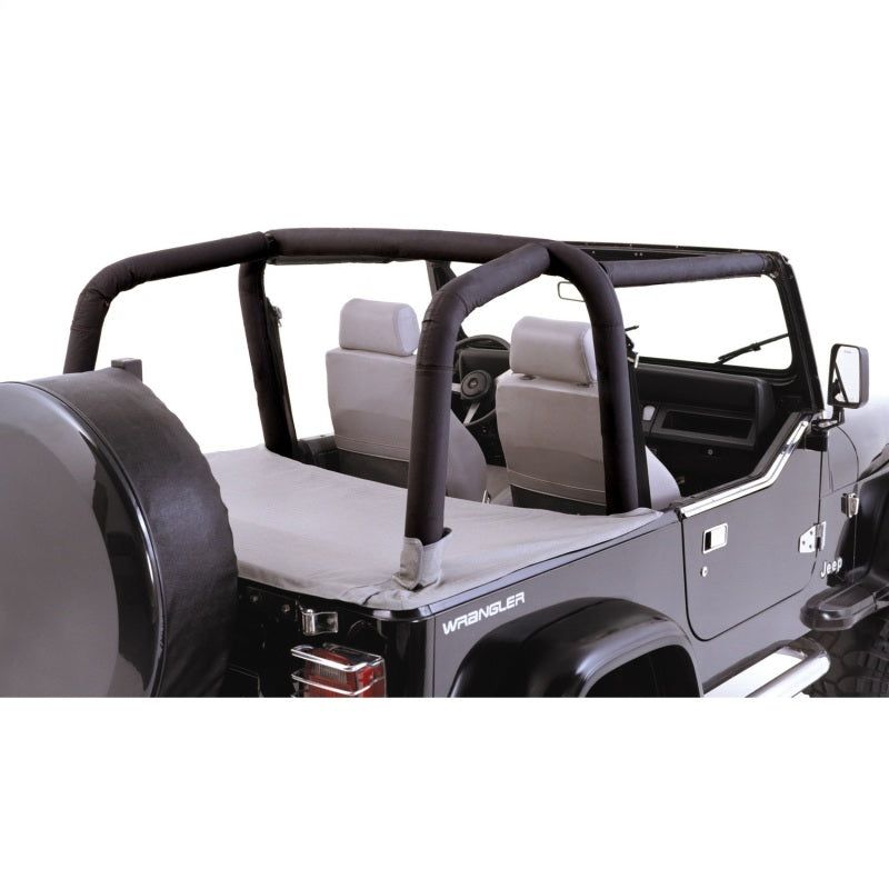 Rugged Ridge Roll Bar Cover Kit Black Denim 97-02 Jeep Wrangler-Roll Cage Components-Rugged Ridge-RUG13612.15-SMINKpower Performance Parts