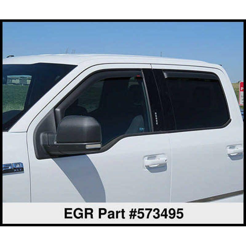 EGR 15+ Ford F150 Crew Cab In-Channel Window Visors - Set of 4 - Matte (573495) - SMINKpower Performance Parts EGR573495 EGR