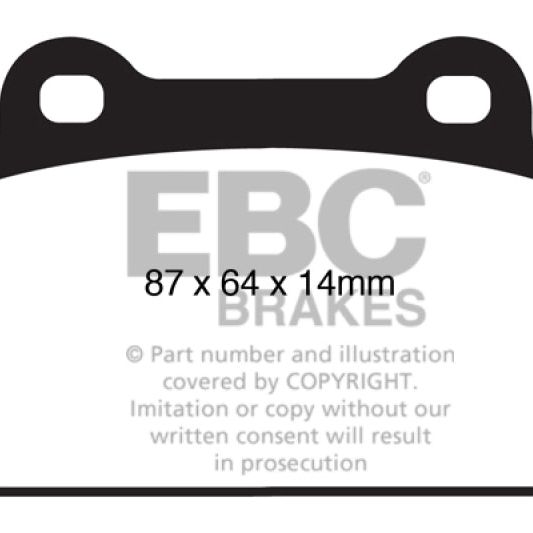 EBC 08-16 Mitsubishi Lancer Evo 10 2.0 Turbo (1 piece rotor) Ultimax2 Rear Brake Pads-Brake Pads - OE-EBC-EBCUD1368-SMINKpower Performance Parts