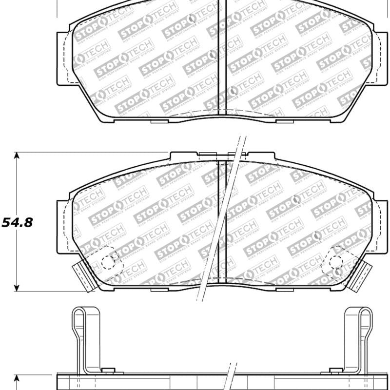 StopTech Street Touring 93-95 Honda Civic Coupe Front Brake Pads-Brake Pads - OE-Stoptech-STO308.06170-SMINKpower Performance Parts