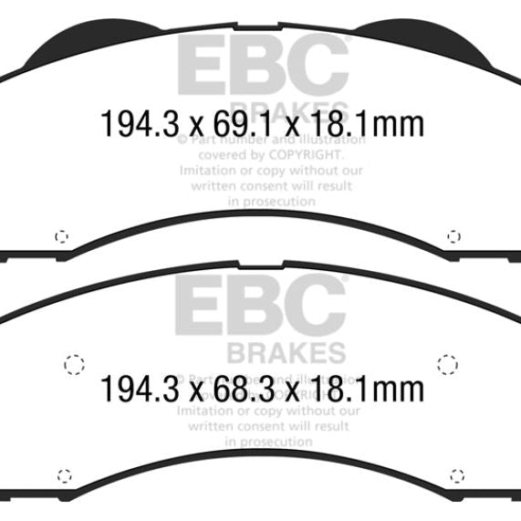 EBC 15+ Ford F150 2.7 Twin Turbo (2WD) Greenstuff Front Brake Pads-Brake Pads - Performance-EBC-EBCDP63034-SMINKpower Performance Parts