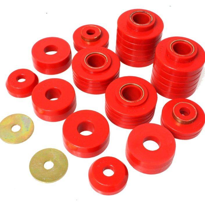 Energy Suspension 80-98 Ford F250/F350 / 80-92 Ford F100/F150 / 85-98 Ford F450 Red Body Mount Set-Bushing Kits-Energy Suspension-ENG4.4107R-SMINKpower Performance Parts