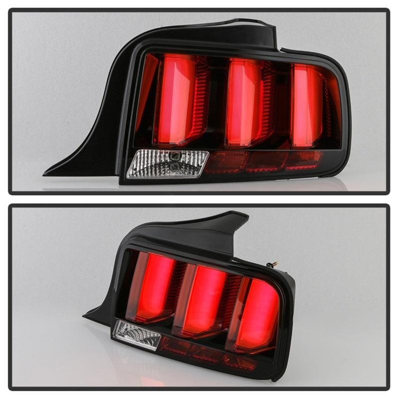 Spyder 05-09 Ford Mustang (Red Light Bar) LED Tail Lights - Black ALT-YD-FM05V3-RBLED-BK - SMINKpower Performance Parts SPY5086716 SPYDER