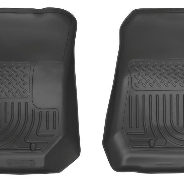 Husky Liners 07-12 Jeep Wrangler WeatherBeater Black Floor Liners-Floor Mats - Rubber-Husky Liners-HSL18021-SMINKpower Performance Parts