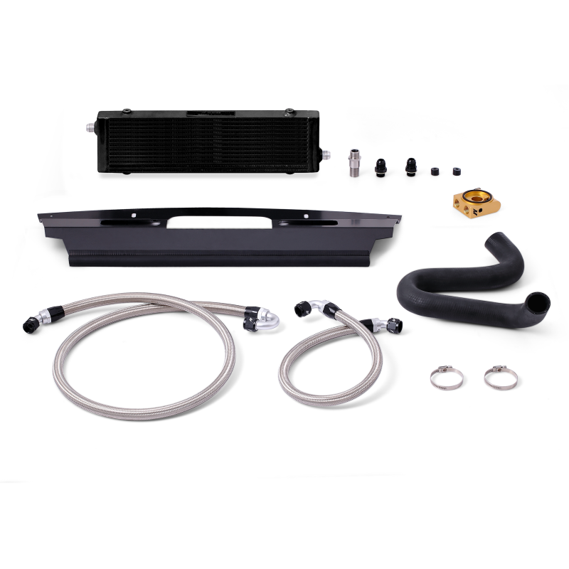 Mishimoto 2015+ Ford Mustang GT Thermostatic Oil Cooler Kit - Black-Oil Coolers-Mishimoto-MISMMOC-MUS8-15TBK-SMINKpower Performance Parts