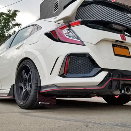 Rally Armor 17-21 Honda Civic Type R Black Mud Flap Red Altered Font Logo-Mud Flaps-Rally Armor-RALMF47-UR-BLK/RD-X-SMINKpower Performance Parts