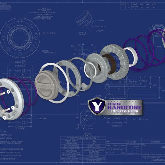 Yukon Gear Hardcore Locking Hub Set For Dana 60 / 30 Spline. 99-04 Ford - SMINKpower Performance Parts YUKYHC70004 Yukon Gear & Axle