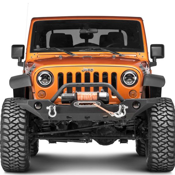 Raxiom 97-18 Jeep Wrangler TJ/JK Axial Halo Headlights w/ DRL Amber Signals- Blk Hsng (Clear Lens) - SMINKpower Performance Parts RAXJ108037 Raxiom