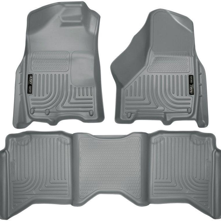 Husky Liners 2012 Dodge Ram 1500/2500/3500 Crew Cab WeatherBeater Combo Gray Floor Liners-Floor Mats - Rubber-Husky Liners-HSL99002-SMINKpower Performance Parts