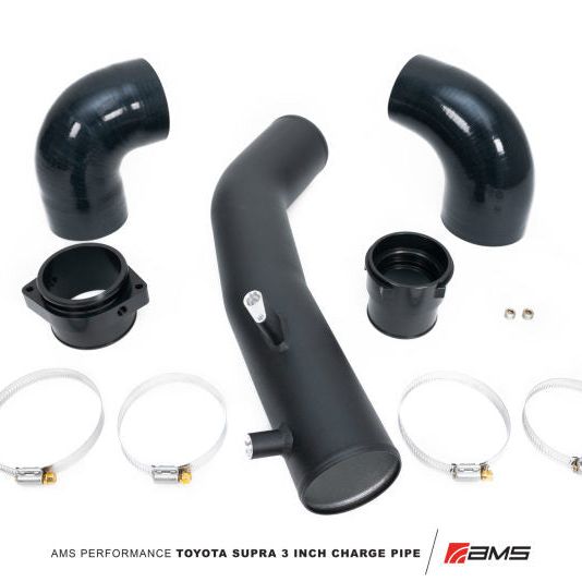 AMS Performance 2020+ Toyota Supra A90 Aluminum 3in Charge Pipe Kit - SMINKpower Performance Parts AMSAMS.38.09.0001-1 AMS