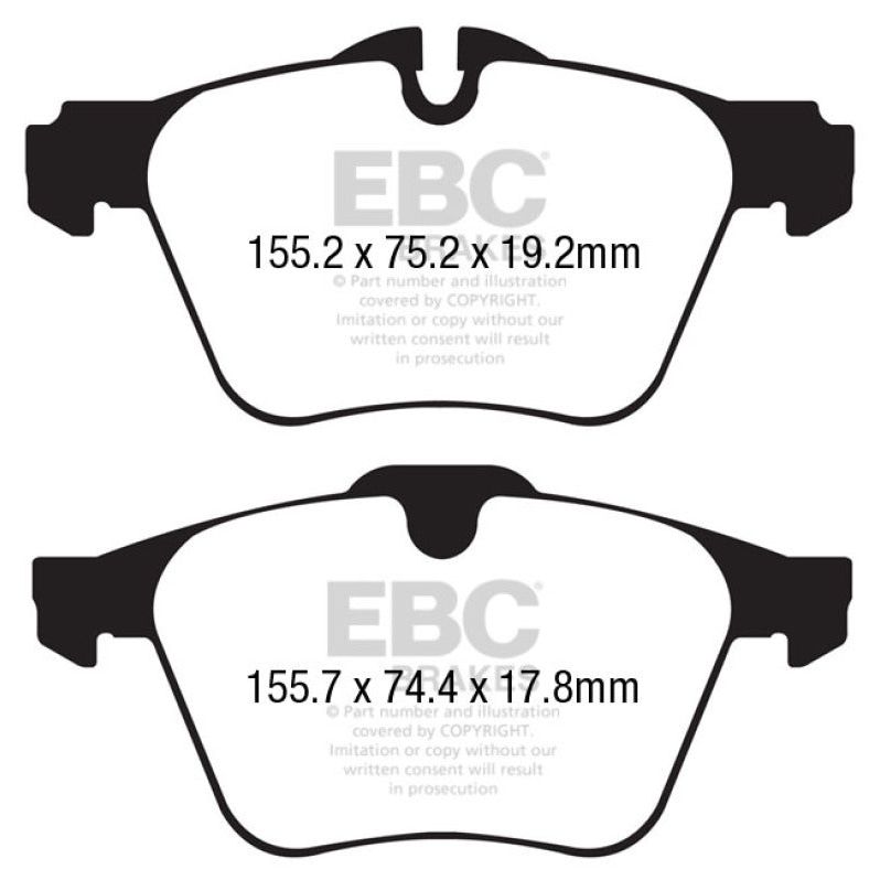 EBC 13+ Jaguar F-Type (Cast Iron Rotors Only) 3.0 Supercharged (340) Redstuff Front Brake Pads-Brake Pads - Performance-EBC-EBCDP32189C-SMINKpower Performance Parts