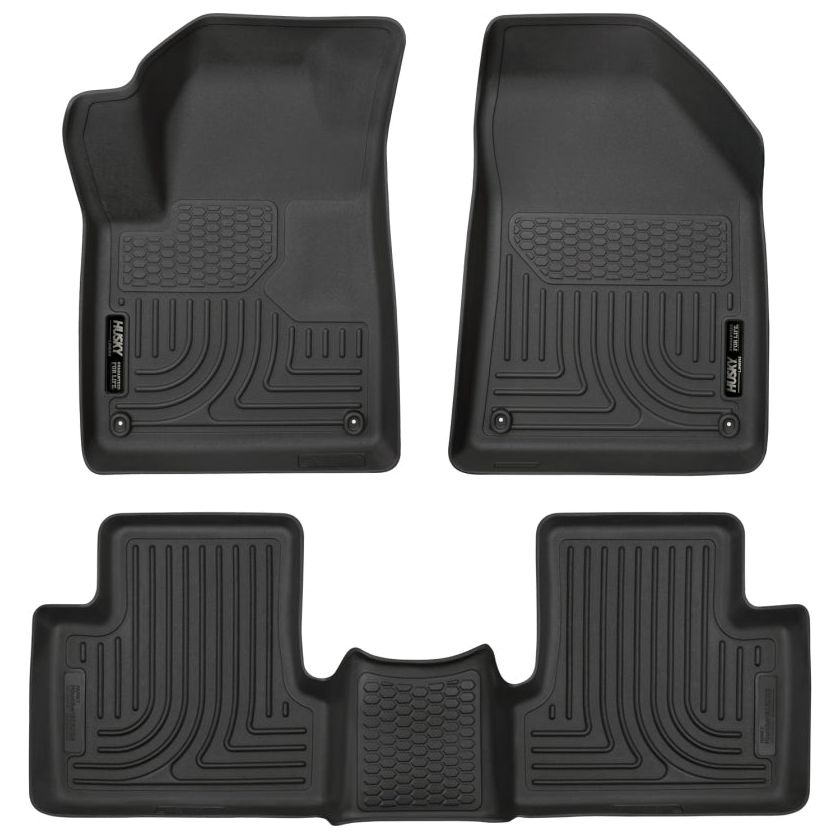 Husky Liners 15-22 Jeep Cherokee WeatherBeater Combo Black Floor Liners-Floor Mats - Rubber-Husky Liners-HSL99091-SMINKpower Performance Parts