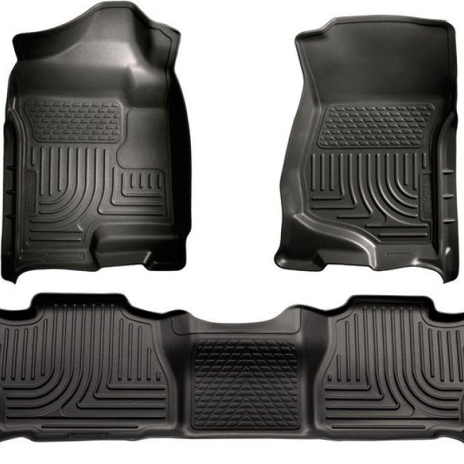 Husky Liners 07-13 GM Escalade ESV/Avalanche/Suburban WeatherBeater Black Front/2nd Row Floor Liners-Floor Mats - Rubber-Husky Liners-HSL98261-SMINKpower Performance Parts