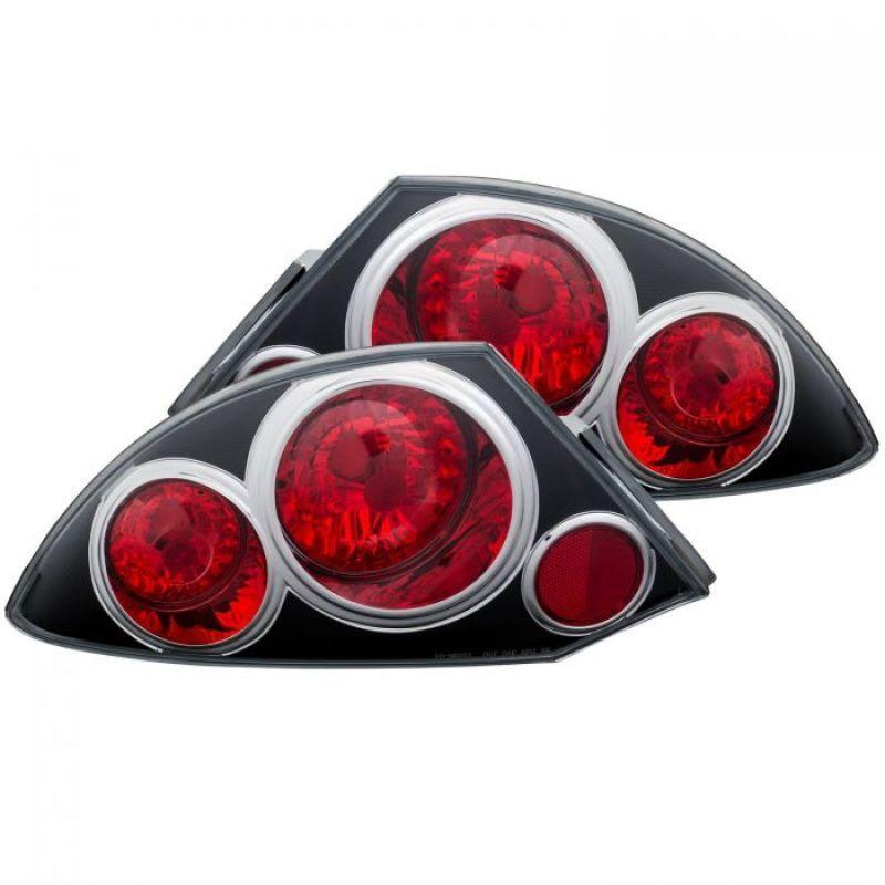 ANZO 2000-2005 Mitsubishi Eclipse Taillights Black-Tail Lights-ANZO-ANZ221081-SMINKpower Performance Parts