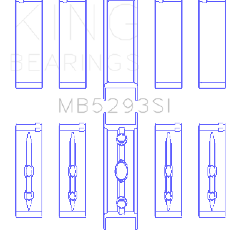King GM 294/325/345/364CI 4.8/5.3/5.7/6.0L L20/LS1/LS2/LS4/LS6 (Size STD) Main Bearing Set-Bearings-King Engine Bearings-KINGMB5293SI-SMINKpower Performance Parts