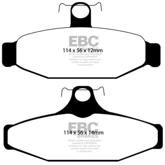 EBC 90-00 Aston Martin Vantage 5.3 (Twin Supercharged)(AP) Yellowstuff Rear Brake Pads-Brake Pads - Performance-EBC-EBCDP41167R-SMINKpower Performance Parts