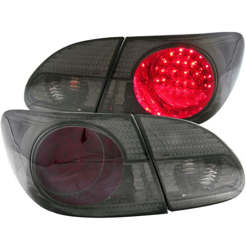 ANZO 2003-2008 Toyota Corolla LED Taillights Red/Smoke-Tail Lights-ANZO-ANZ321270-SMINKpower Performance Parts
