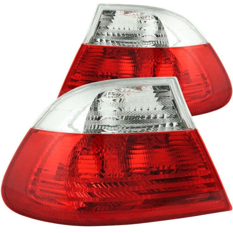 ANZO 2000-2003 BMW 3 Series E46 Taillights Red/Clear-Tail Lights-ANZO-ANZ221217-SMINKpower Performance Parts