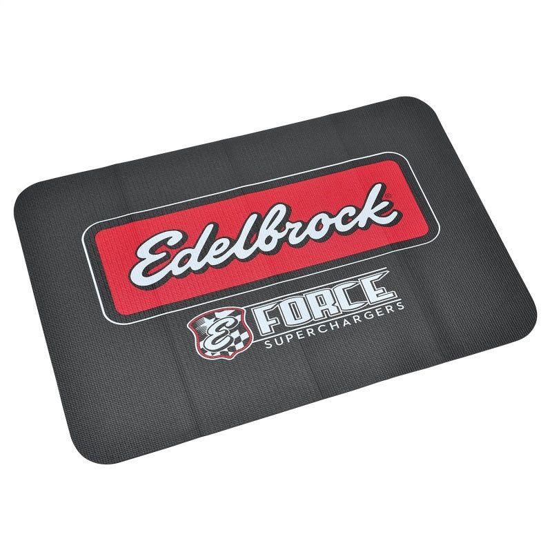 Edelbrock Racing Fender Cover - PVC Foam Mat - 2 Color Printed Edelbrock Racing Logo-Hardware Kits - Other-Edelbrock-EDE2324-SMINKpower Performance Parts