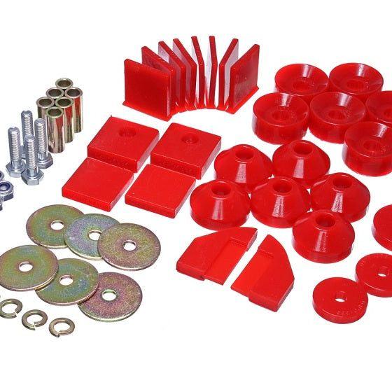 Energy Suspension 86-95 Suzuki Samurai Red Body Mount Set-Bushing Kits-Energy Suspension-ENG1.4101R-SMINKpower Performance Parts