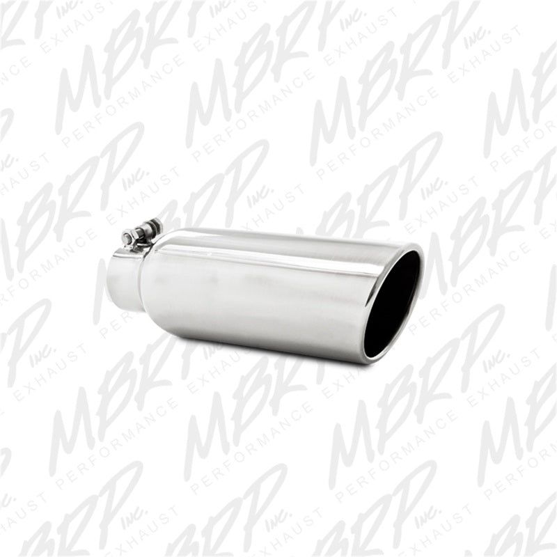 MBRP Universal Tip 4in OD 2.5in Inlet 12in Length Angled Cut Rolled End Clampless No-Weld T304-Steel Tubing-MBRP-MBRPT5150-SMINKpower Performance Parts