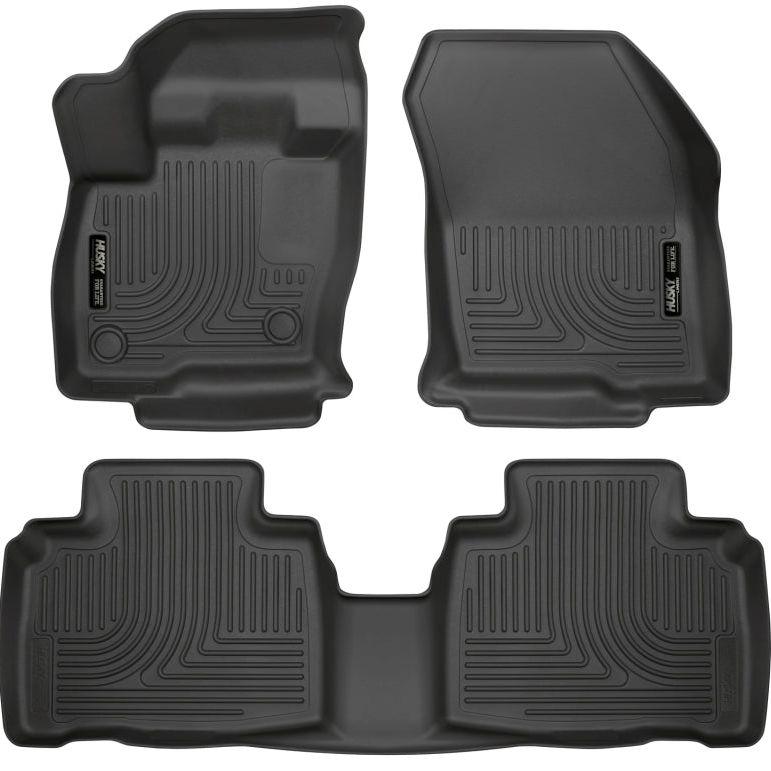 Husky Liners 2015 Ford Edge WeatherBeater Front & 2nd Row Combo Black Floor Liners-Floor Mats - Rubber-Husky Liners-HSL98781-SMINKpower Performance Parts