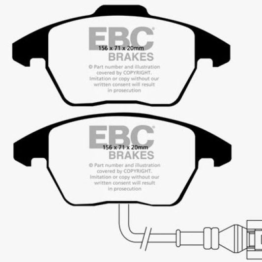 EBC 06-13 Audi A3 2.0 Turbo (Girling rear caliper) Redstuff Front Brake Pads-Brake Pads - Performance-EBC-EBCDP31517C-SMINKpower Performance Parts