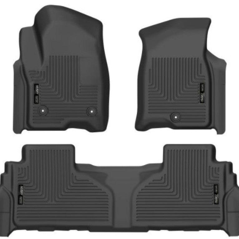 Husky Liners 21-23 Suburban/Tahoe/Yukon/Yukon XL Weatherbeater Front & 2nd Seat Floor Liners - Black-Floor Mats - Rubber-Husky Liners-HSL99241-SMINKpower Performance Parts