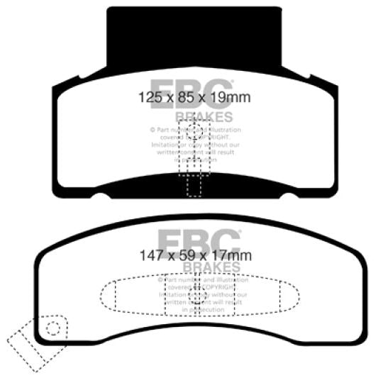 EBC 92-99 Chevrolet C30 DRW Yellowstuff Front Brake Pads-Brake Pads - Performance-EBC-EBCDP41268R-SMINKpower Performance Parts