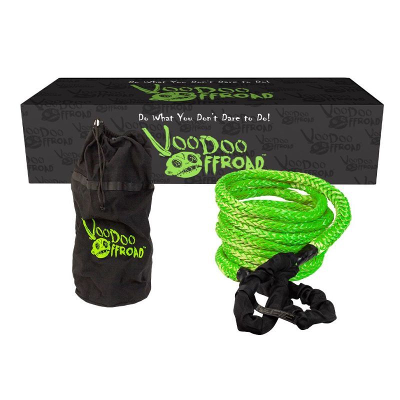 Voodoo Offroad 2.0 Santeria Series 7/8in x 30 ft Kinetic Recovery Rope with Rope Bag - Green - SMINKpower Performance Parts VOO1300002A Voodoo Offroad