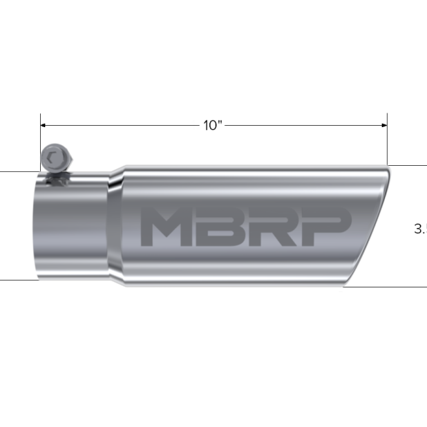 MBRP Universal Tip 3in O.D. Angled Rolled End 3 inlet 10 length-Steel Tubing-MBRP-MBRPT5115-SMINKpower Performance Parts