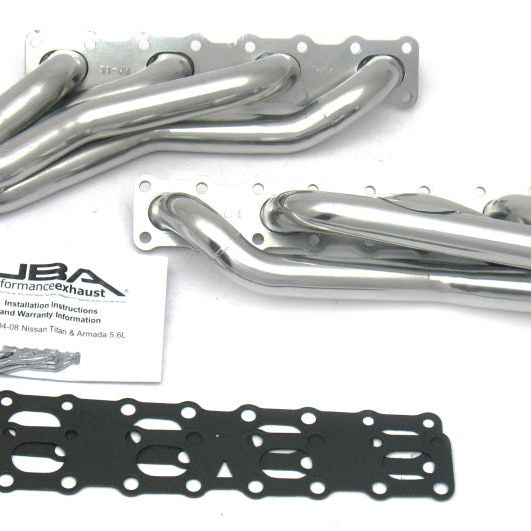 JBA 04-15 Nissan 5.6L VK56DE Oval Port 1-5/8in Primary Silver Ctd Cat4Ward Header-Headers & Manifolds-JBA-JBA1400SJS-SMINKpower Performance Parts