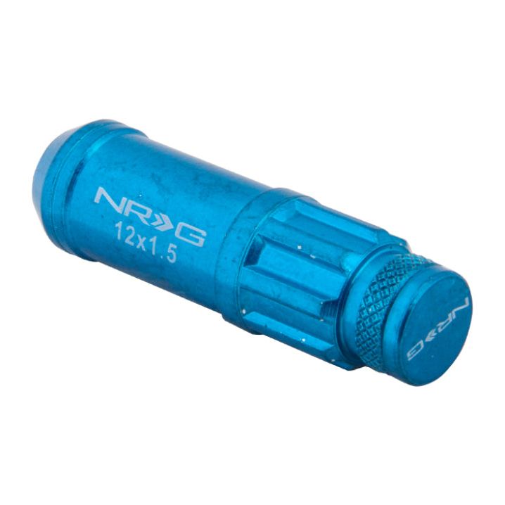 NRG 700 Series M12 X 1.5 Steel Lug Nut w/Dust Cap Cover Set 21 Pc w/Locks & Lock Socket - Blue-Lug Nuts-NRG-NRGLN-LS700BL-21-SMINKpower Performance Parts