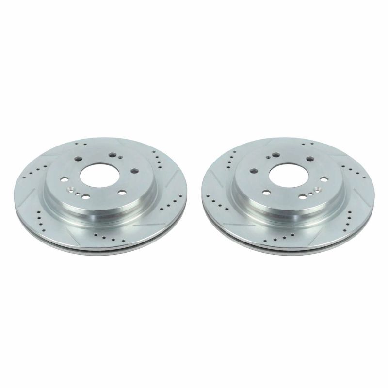 Power Stop 19-20 Chevrolet Silverado 1500 Rear Evolution Drilled & Slotted Rotors - Pair - SMINKpower Performance Parts PSBAR84104XPR PowerStop