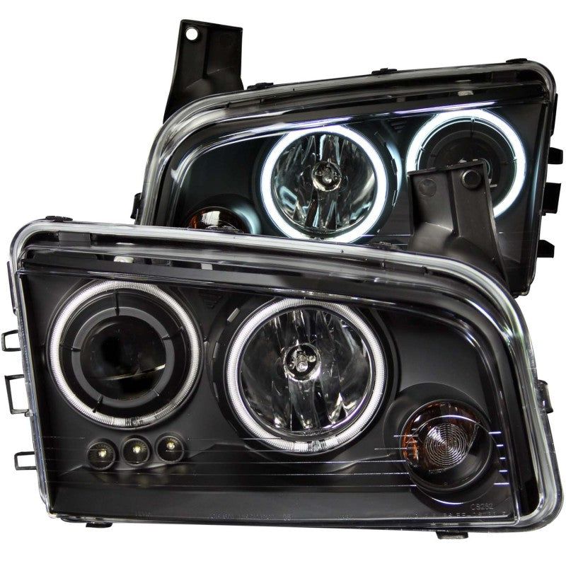 ANZO 2006-2010 Dodge Charger Projector Headlights w/ Halo Chrome (CCFL)-Headlights-ANZO-ANZ121218-SMINKpower Performance Parts