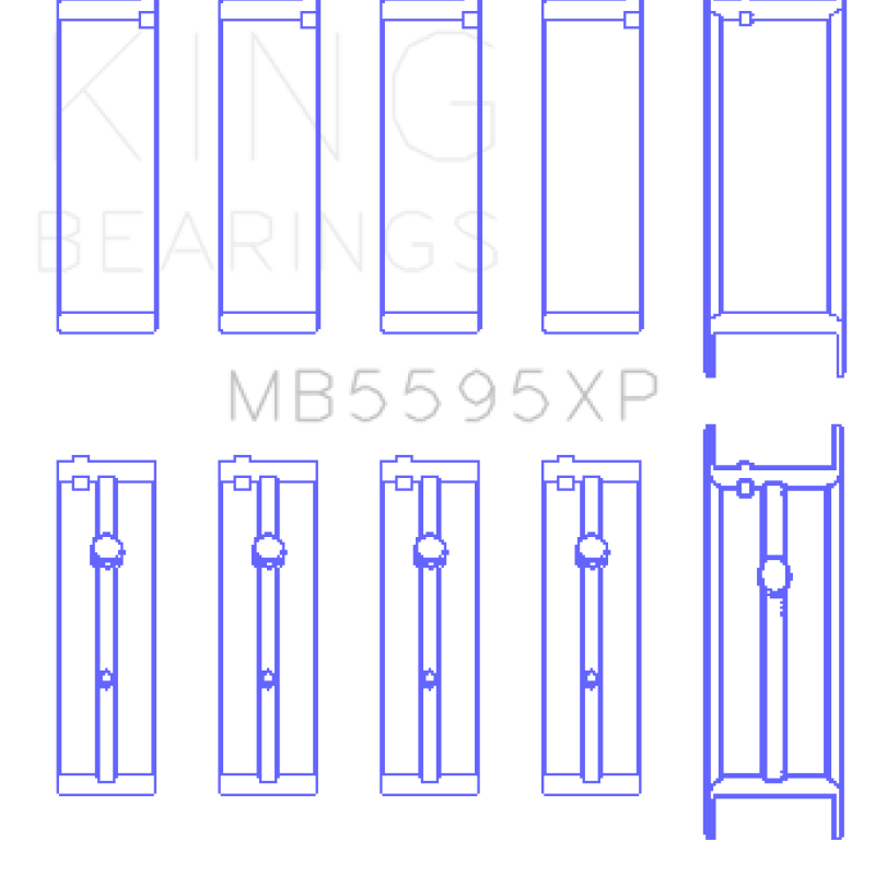 King Nissan KA-24DE (Size 0.25 Oversized) Performance Main Bearing Set-Bearings-King Engine Bearings-KINGMB5595XP0.25-SMINKpower Performance Parts