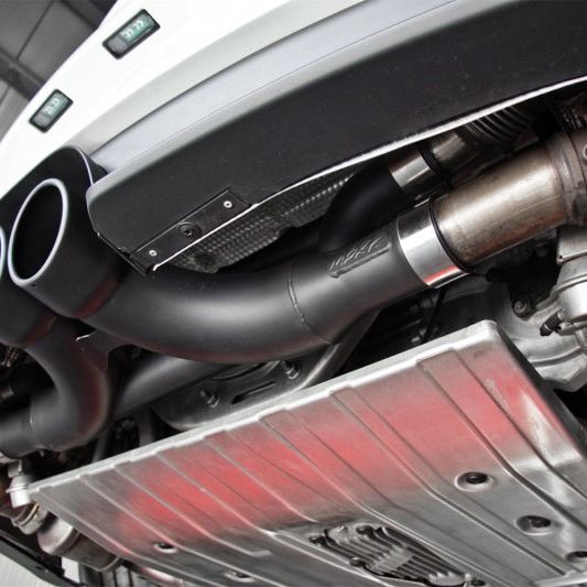 MBRP 14-19 Porsche GT3/GT3RS 3in Center Muffler Bypass 4in Tips - Black Coated-Catback-MBRP-MBRPS7607BLK-SMINKpower Performance Parts