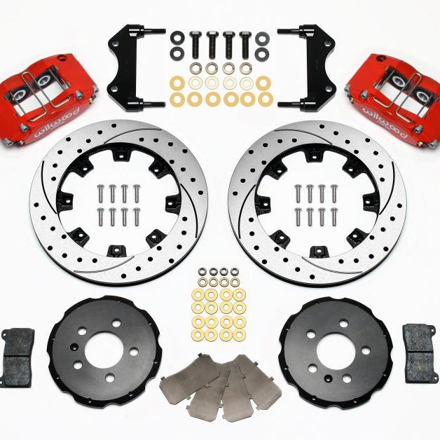 Wilwood Dynapro Radial Front Kit 12.19in Drilled Red 99-03 Jetta IV & Golf IV - wilwood-dynapro-radial-front-kit-12-19in-drilled-red-99-03-jetta-iv-golf-iv