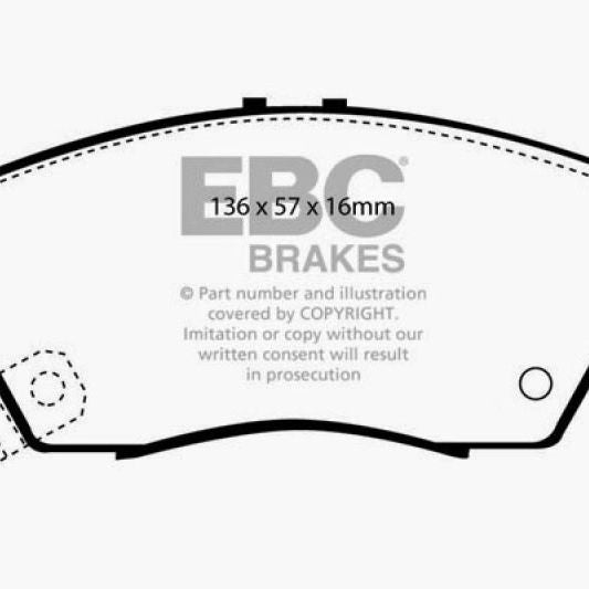 EBC 12 Acura ILX 1.5 Hybrid Ultimax2 Front Brake Pads-Brake Pads - OE-EBC-EBCUD621-SMINKpower Performance Parts