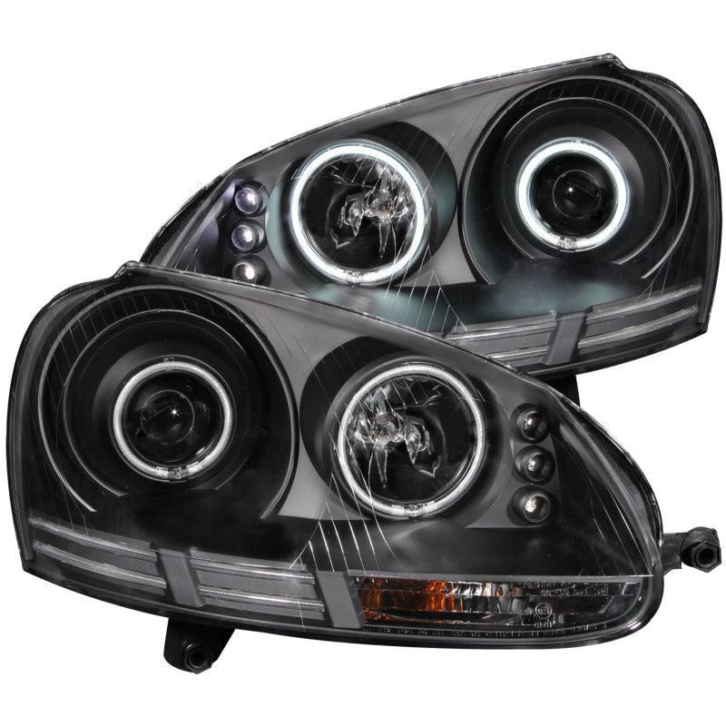 ANZO 2006-2009 Volkswagen Rabbit Projector Headlights w/ Halo Black (CCFL) - SMINKpower Performance Parts ANZ121345 ANZO